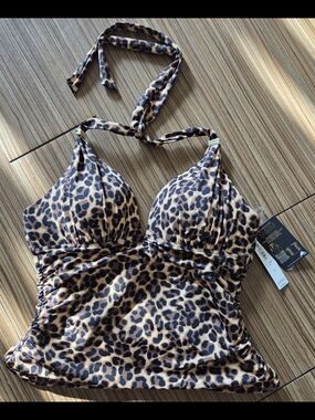 Victoria's Secert Leopard Print Haulter Swim Top VS